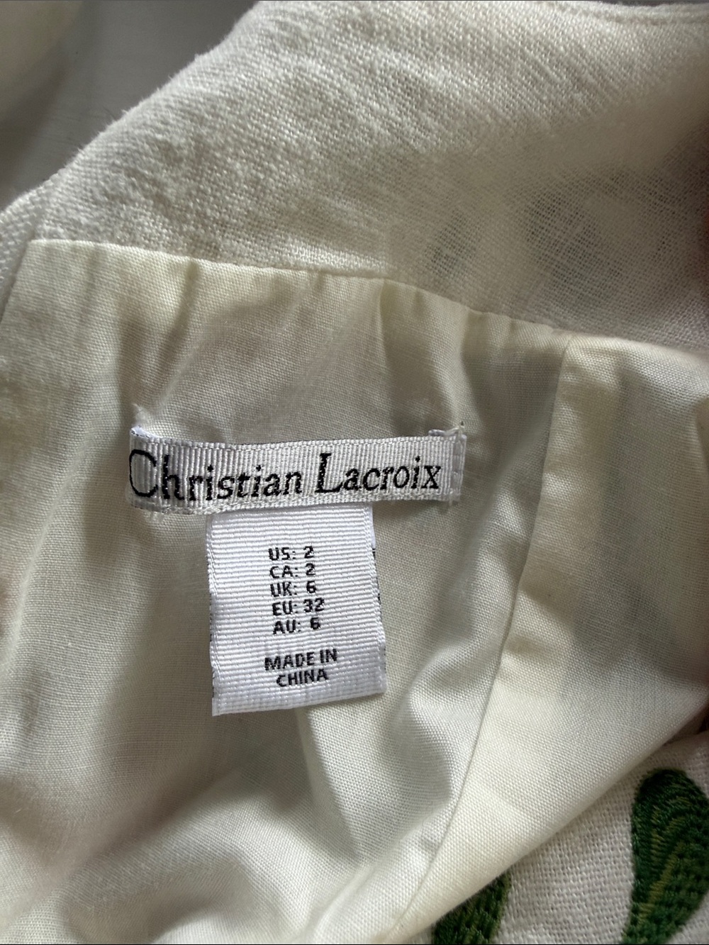 Christian Lacroix Yellow, Cream and Mint Floral Stripe Boho Midi Dress Size 2 - Picture 6 of 7